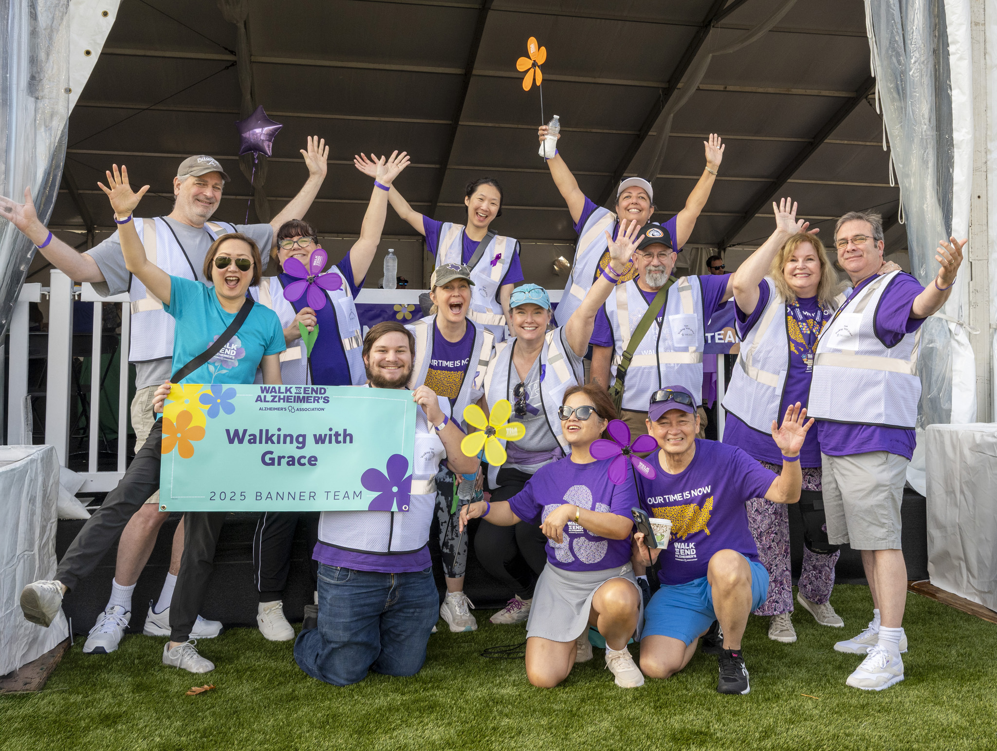 2025 Team Walking with Grace gets hyped up before the Alzheimer's Walk.